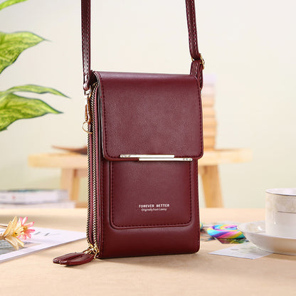 Touch Screen Mobile Phone Bag Small Crossbody Shouder Bags Women Long Wallet